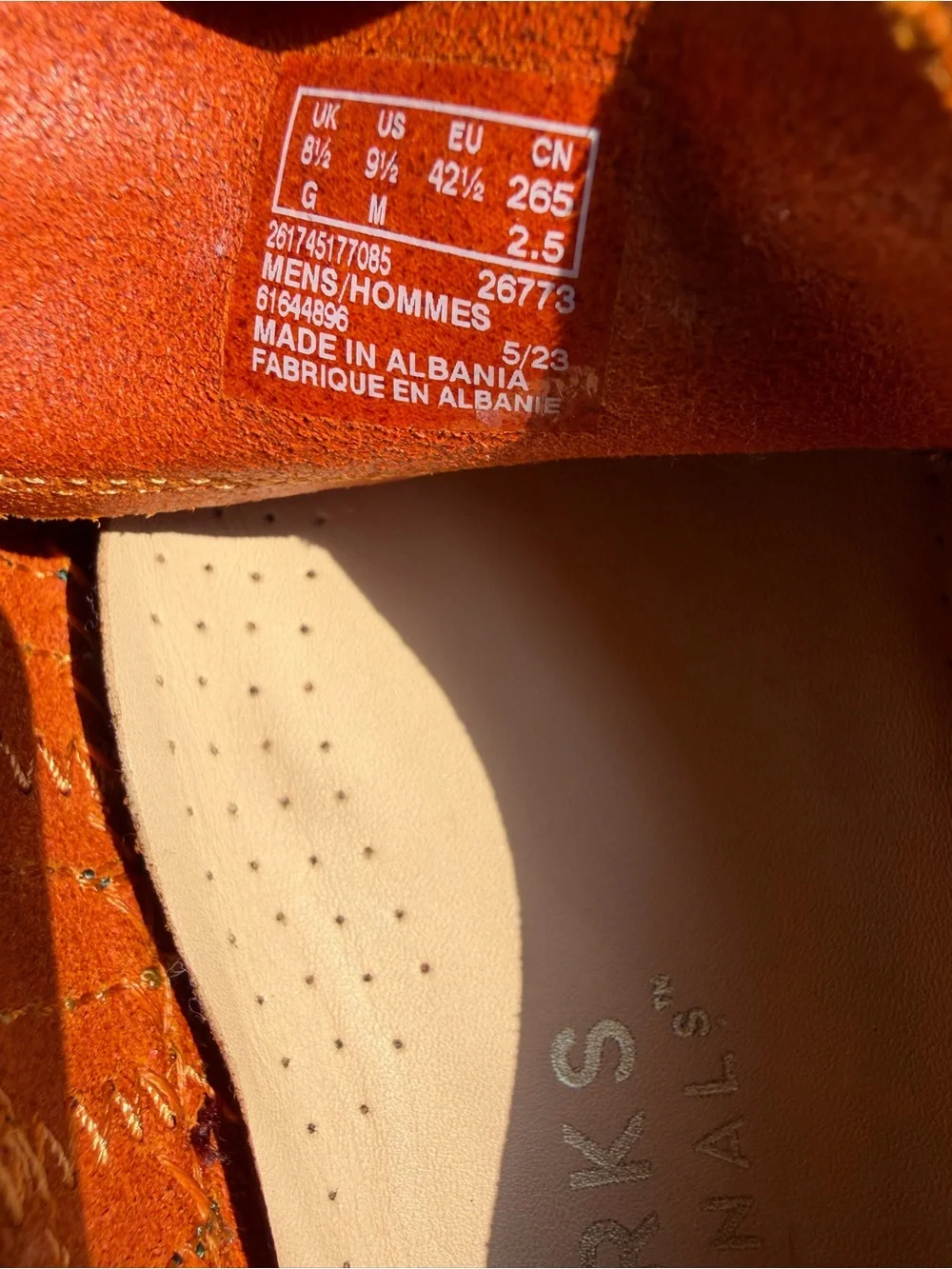 Clarks burnt Orange Suede Men Boat Shoes with Burgundy Laces
